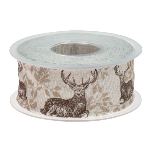 Artikel Kerstlint hert cadeaulint bruin 40mm 20m