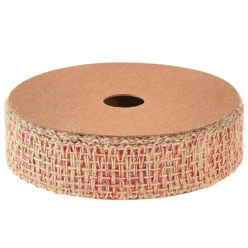 Artikel Decoratief lint jutelint voor decoratie naturel rood 25mm 10m