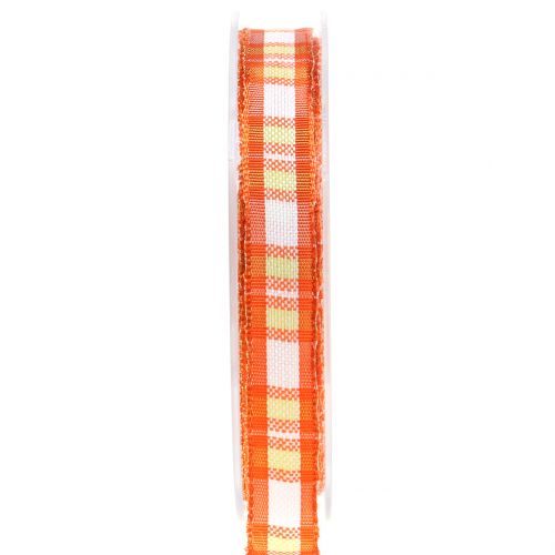 Floristik24 Decoratief lint met draadrand oranje 15 mm L20m