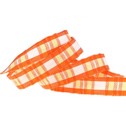 Floristik24 Decoratief lint met draadrand oranje 15 mm L20m
