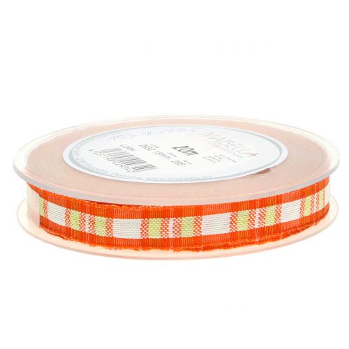 Floristik24 Decoratief lint met draadrand oranje 15 mm L20m