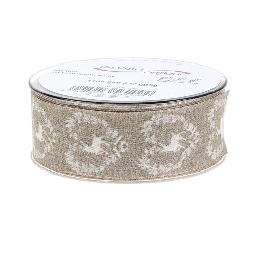Floristik24 Sierlint naturel hert 40mm 20m