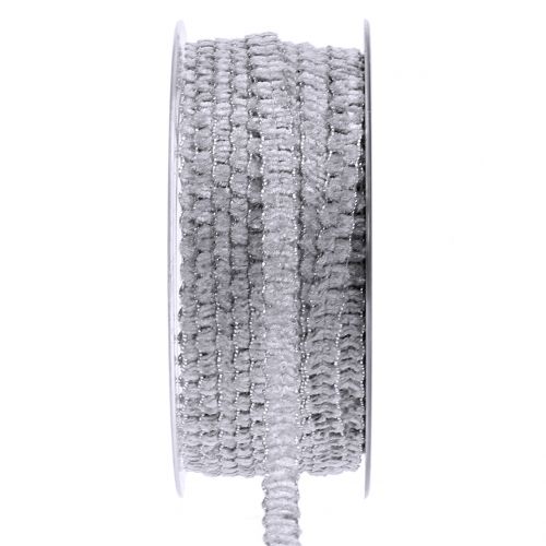 Sierlint fluweel look grijs 10mm 20m
