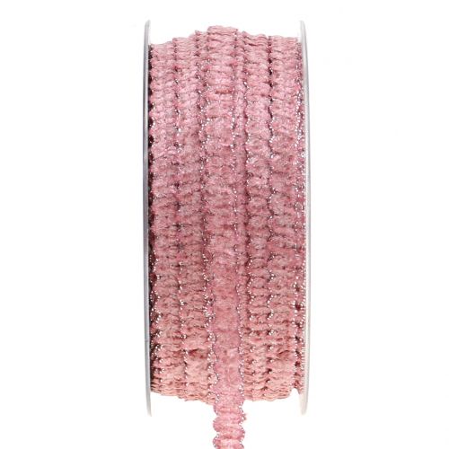 Floristik24 Decoratief lintfluweellook roze 10mm 20m