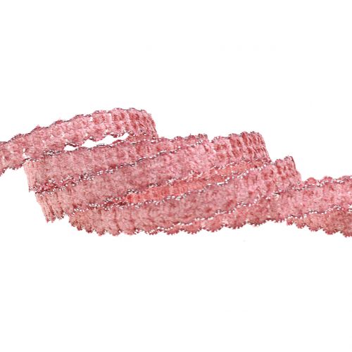 Floristik24 Decoratief lintfluweellook roze 10mm 20m