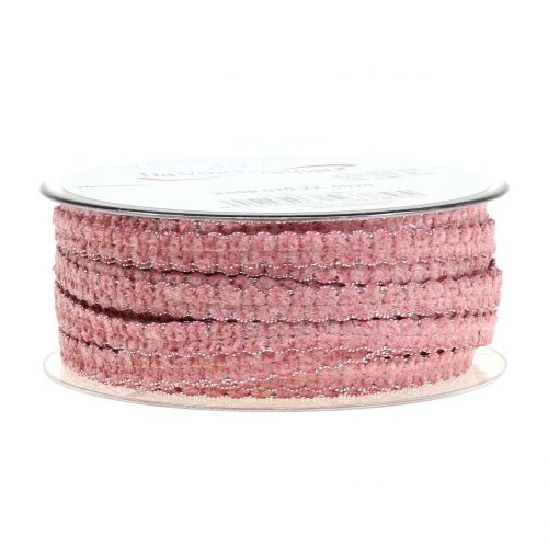 Floristik24 Decoratief lintfluweellook roze 10mm 20m