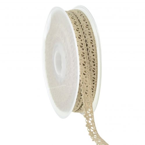 Artikel Decoratief lint sieradenlint gehaakt kantlint beige B12mm L20m