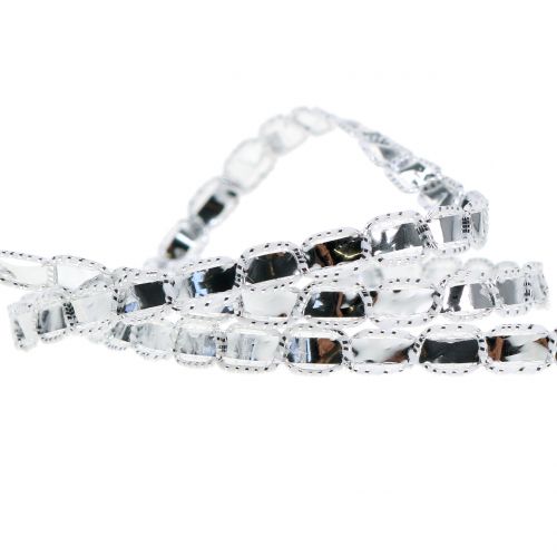 Floristik24 Decoratietape zilver 5mm 15m