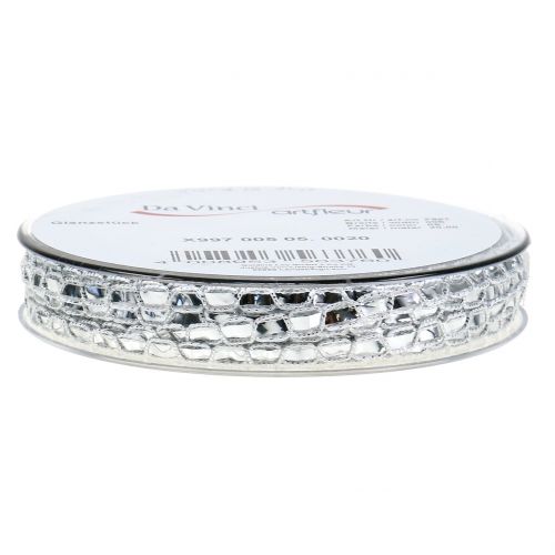 Floristik24 Decoratietape zilver 5mm 15m