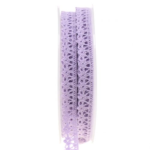 Decoratief lint gehaakt kant lila 12mm 20m