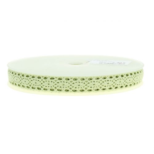 Artikel Decoratief lint kant groen 16mm 20m