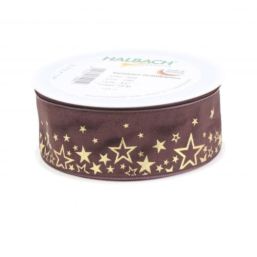 Floristik24 Sierlint sterpatroon roze-goud 40mm 25m