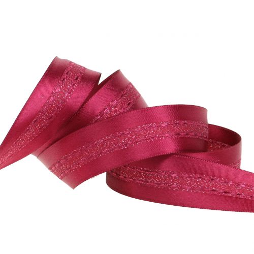 Floristik24 Decoratief tape met streeppatroon Erika 25mm 20m