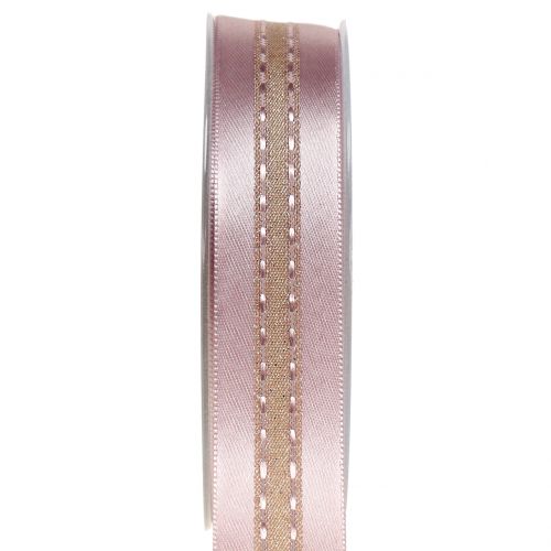 Floristik24 Decoratieve tape met streeppatroon roze 25 mm 20 m
