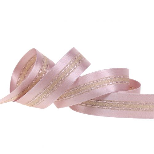 Floristik24 Decoratieve tape met streeppatroon roze 25 mm 20 m