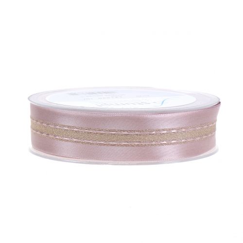 Floristik24 Decoratieve tape met streeppatroon roze 25 mm 20 m