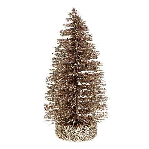 Floristik24 Decoratieve boom glitter licht goud H14cm 4st