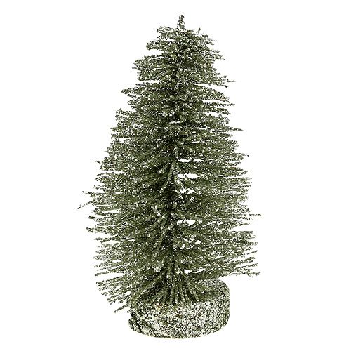 Artikel Decoratieve boom glinsterend zilver, lichtgroen H14cm 4st
