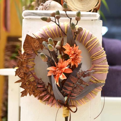 Floristik24 Decoratieve bloemendahlia, herfstdecoratie, zijden bloem oranje 55cm Ø9 / 11cm