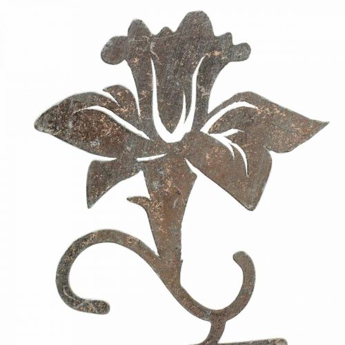 Floristik24 Metalen sierbloem houten standaard belettering Spring 6x9,5x39,5cm