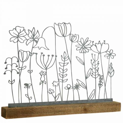 Floristik24 Display metaal decoratie tafeldecoratie bloemenweide 37×5×27,5cm