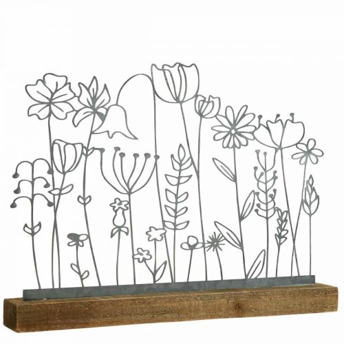 Floristik24 Display metaal decoratie tafeldecoratie bloemenweide 37×5×27,5cm