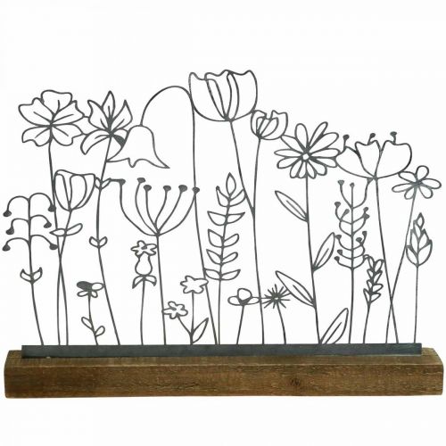 Floristik24 Display metaal decoratie tafeldecoratie bloemenweide 37×5×27,5cm