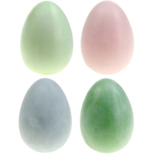 Floristik24 Paaseieren groot pastelkleuren H16cm 4st