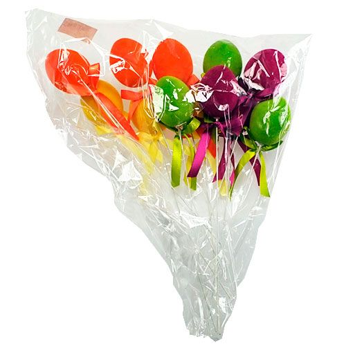 Floristik24 Decoratieve eieren met gevlokt draad kleurrijk 6cm 12st