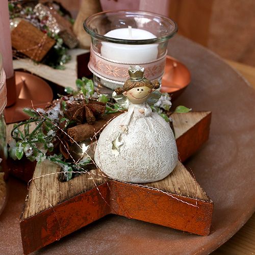 Floristik24 Decoratief figuur engel 6,5 cm creme, goud 8st