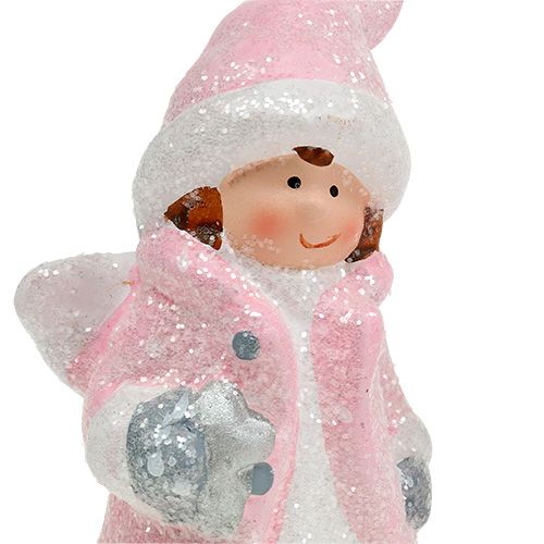 Floristik24 Decoratief figuur engel-meisje lichtroze 11cm 2st