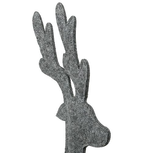 Artikel Deco figuur hert gemaakt van vilt 60cm grijs