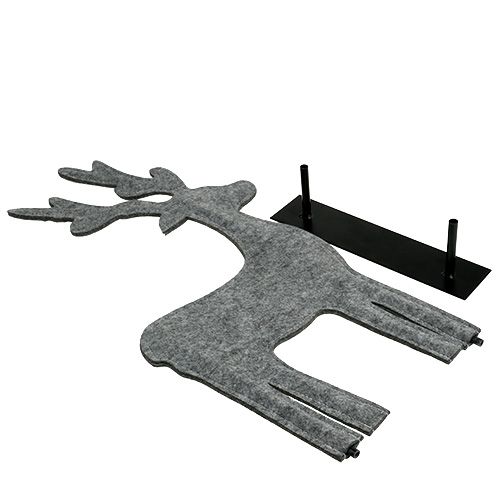 Floristik24 Deco figuur hert gemaakt van vilt 60cm grijs