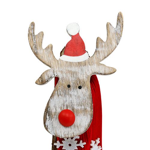 Floristik24 Deco figuur houten eland met sjaal 30cm 2st
