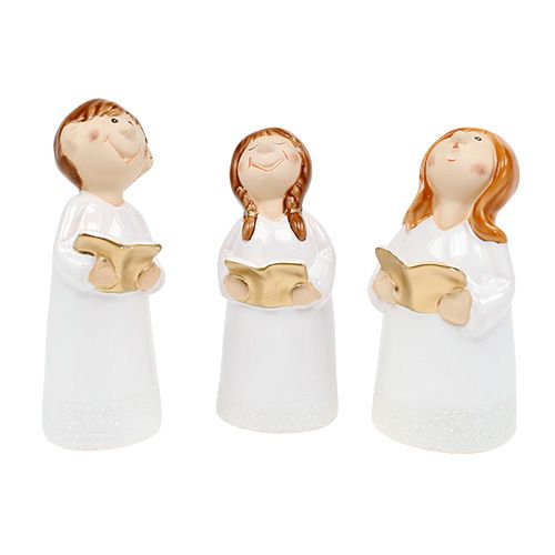 Deco figuur kinderkoor 11-12.5cm wit 6st