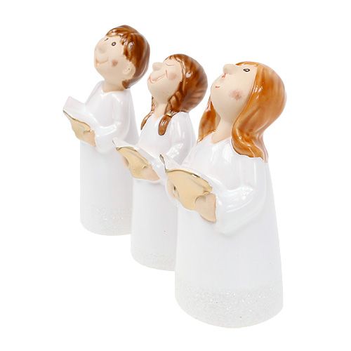 Floristik24 Deco figuur kinderkoor 11-12.5cm wit 6st