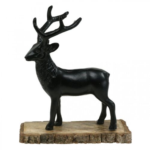 Artikel Deco Hert Deco Rendier Metaal Hout Zwart H25cm