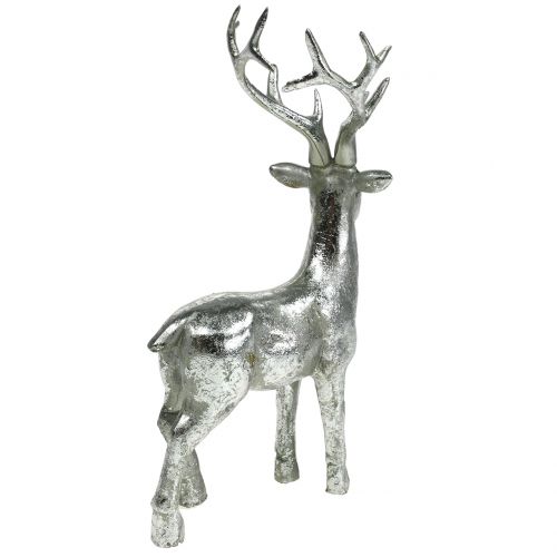 Floristik24 Decoratief figuur hert zilver 16,5cm
