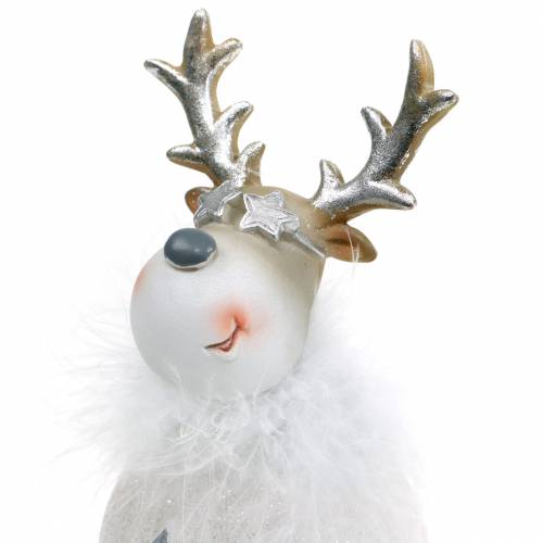 Floristik24 Decoratief figuur hert wit 17cm