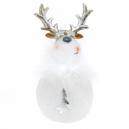 Floristik24 Decoratief figuur hert wit 17cm