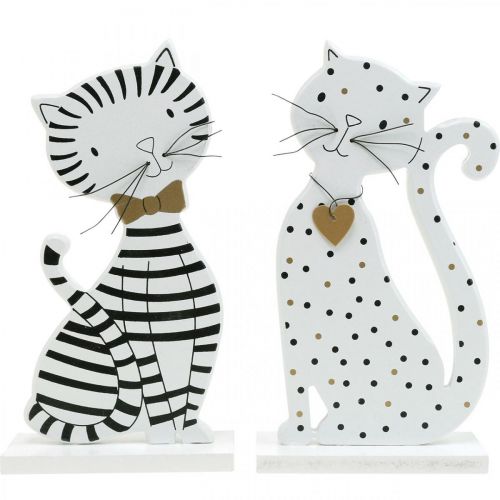 Floristik24 Decoratiefiguur kat, winkeldecoratie, kattenfiguren, houten decoratie 2st