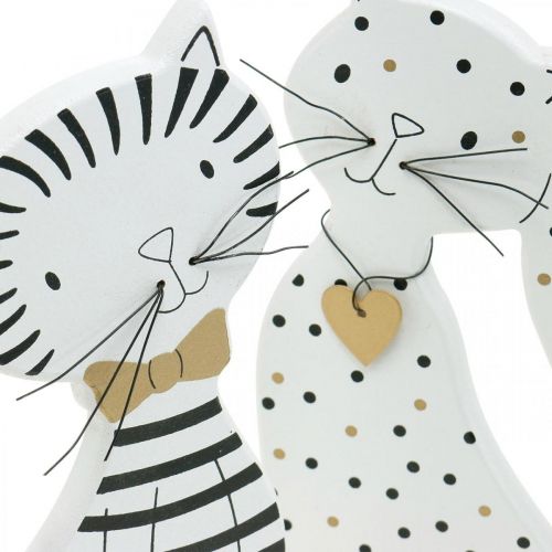 Floristik24 Decoratiefiguur kat, winkeldecoratie, kattenfiguren, houten decoratie 2st