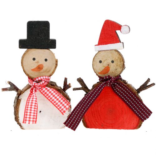 Artikel Deco figuur sneeuwpop hout 10cm 9 st