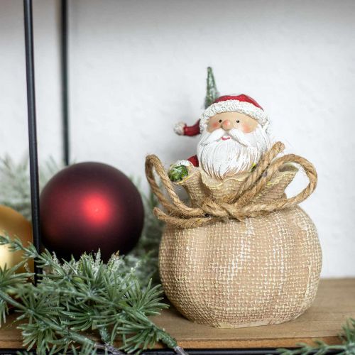 Artikel Decoratief figuur Kerstman in zak Kerstdecoratie Ø8cm/H13cm 2 st