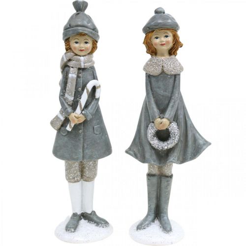 Artikel Deco figuren winter kinderfiguren meisjes H19cm 2st