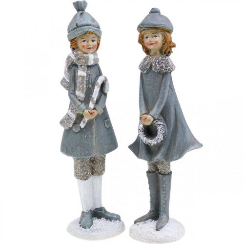 Floristik24 Deco figuren winter kinderfiguren meisjes H19cm 2st