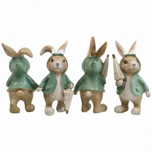 Decoratiefiguren decoratief konijn met paraplu H10,5cm 4st - goedkoop online kopen