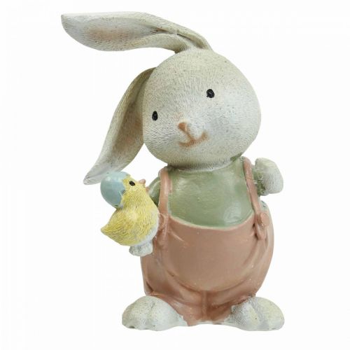 Floristik24 Decoratiefiguren decoratie konijn konijn kinderen met kuikens H11cm 2st