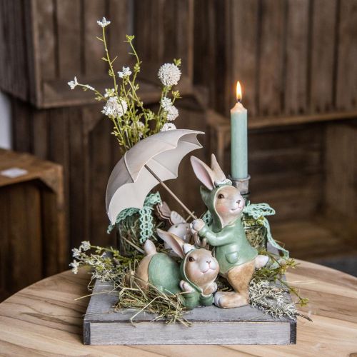 Deco figuren paar konijnen Deco konijnen met paraplu H22cm