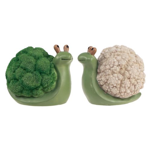 Artikel Decoratieve figuren slakken decoratie groen wit 7,5x11,5x10,5cm